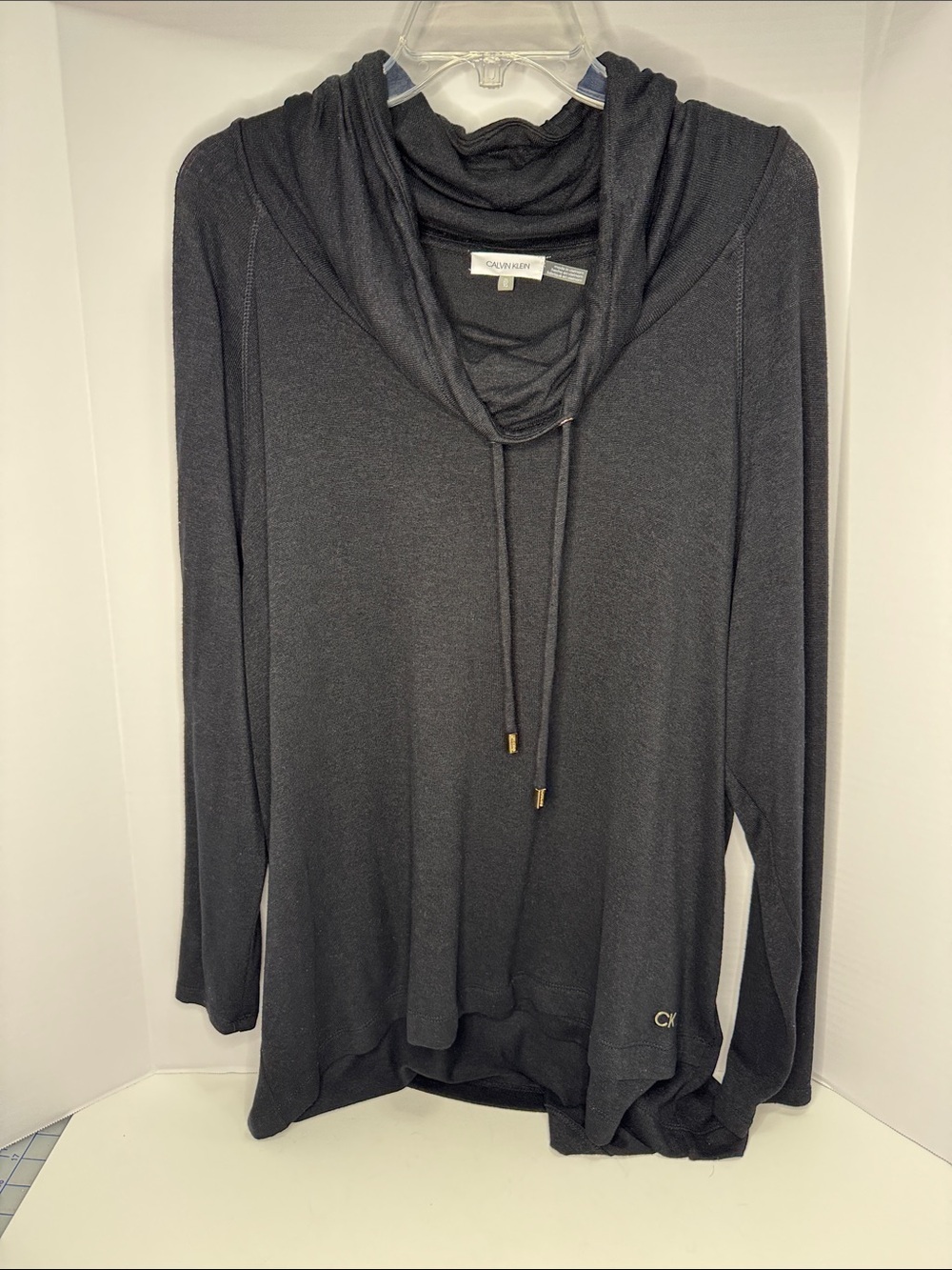 Calvin Klein Black Cowl Neck Light Weight Sweater Tunic